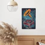 Vextrovia Vintage Metal Record Player Wall Art