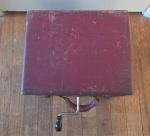 Maroon Suitcase Hand-Crank Vintage Gramophone