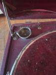 Maroon Suitcase Hand-Crank Vintage Gramophone