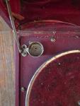 Maroon Suitcase Hand-Crank Vintage Gramophone