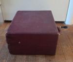 Maroon Suitcase Hand-Crank Vintage Gramophone