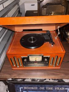 Vintage Record Player Turntable with Wooden Cabinet