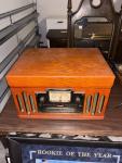 Vintage Record Player Turntable with Wooden Cabinet