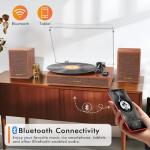 Retro Vinyl Record Player with Bluetooth and Speakers