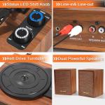Retro Vinyl Record Player with Bluetooth and Speakers