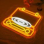 Retro Neon Record Player Wall Decor Sign