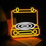 Retro Neon Record Player Wall Decor Sign