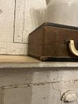 Vintage Portable Gramophone Player with Patina Riser
