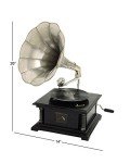 Vintage-Style Mango Wood Gramophone Player with Record
