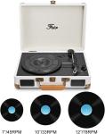 White Bluetooth Turntable: Vintage-Style Portable Player
