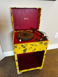 Vintage 1950s Space Themed Kids Record Player