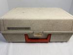Red and White Vintage GE Portable Record Player