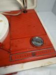 Red and White Vintage GE Portable Record Player
