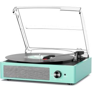 Vintage 3-Speed Bluetooth Turntable with Dual Speakers
