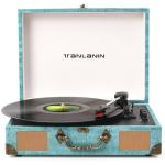 Retro Bluetooth Vinyl Record Player in Turquoise