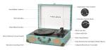 Retro Bluetooth Vinyl Record Player in Turquoise