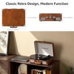 Vintage Bluetooth Vinyl Record Player - Portable Pink