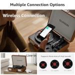 Vintage Bluetooth Vinyl Record Player - Portable Pink