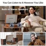 Vintage Bluetooth Vinyl Record Player - Portable Pink