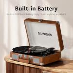 Vintage Bluetooth Vinyl Record Player - Portable Pink