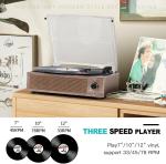 Vintage 3-Speed Vinyl Record Player with Speaker