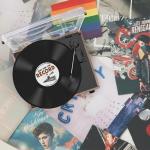 Vintage 3-Speed Vinyl Record Player with Speaker