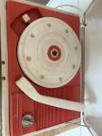 Retro GE Portable Record Player in Red and White