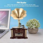 Retro Bluetooth Gramophone Turntable with Remote Control
