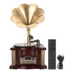 Retro Bluetooth Gramophone Turntable with Remote Control