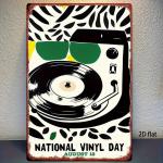 Retro Music Wall Decal Vintage Record Player Sign