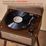 Vintage Bluetooth Record Player with Stand and Speakers