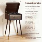 Vintage Bluetooth Record Player with Stand and Speakers