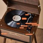 Vintage Bluetooth Record Player with Stand and Speakers