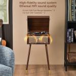 Vintage Bluetooth Record Player with Stand and Speakers