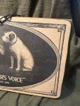 Vintage Dog Gramophone Player & Wood Sign Set