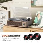 Vintage Wireless Turntable with Speakers for Vinyl