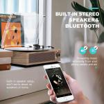 Vintage Wireless Turntable with Speakers for Vinyl