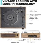 Vintage Wireless Turntable with Speakers for Vinyl