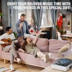 Vintage Bluetooth Belt-Driven Turntable with Speakers