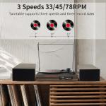 Boytone BT-112W Vintage Vinyl Record Player with Speakers