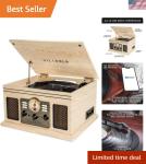 Quincy Bluetooth Vintage Record Player and Multimedia Center