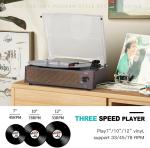 Vintage 3-Speed Vinyl Record Player with Speaker