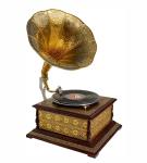 M.A & SONS Vintage Hand-Crank Gramophone Player