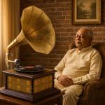 M.A & SONS Vintage Hand-Crank Gramophone Player