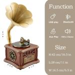 Vintage Bluetooth Gramophone Record Player - Oak Brown