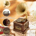 Vintage Bluetooth Gramophone Record Player - Oak Brown