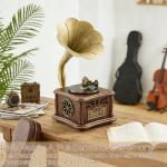 Vintage Bluetooth Gramophone Record Player - Oak Brown
