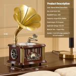 Vintage-Style Bluetooth Gramophone CD Player with Remote