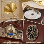 Vintage-Style Bluetooth Gramophone CD Player with Remote