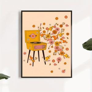 Vintage 70s Record Player Wall Art Print